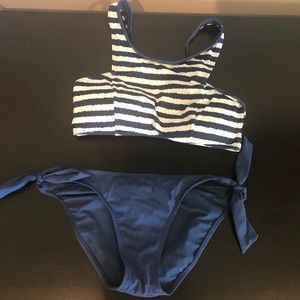 Navy and white suit, Moontide swimwear, Sz.8.